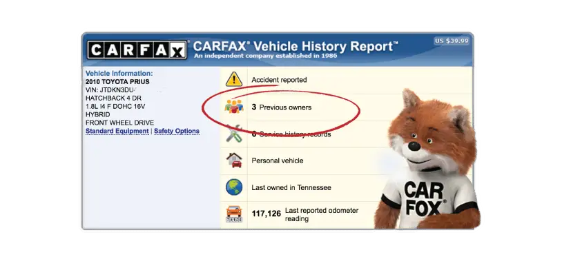 Number of owners on a carfax report